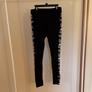 H&M Black Leggings with White Star Wars Graphics